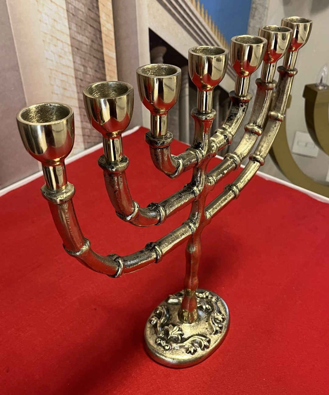 Candelabro Bronze Maciço Artesanal