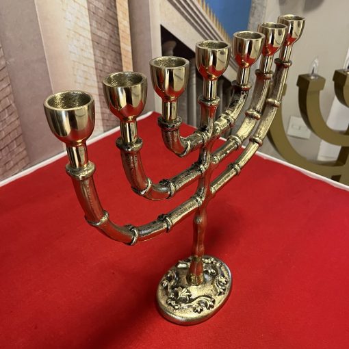 Candelabro Bronze Maciço Artesanal - Imagem 2