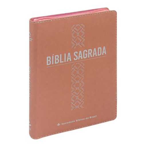 Bíblia Rosa com Zíper
