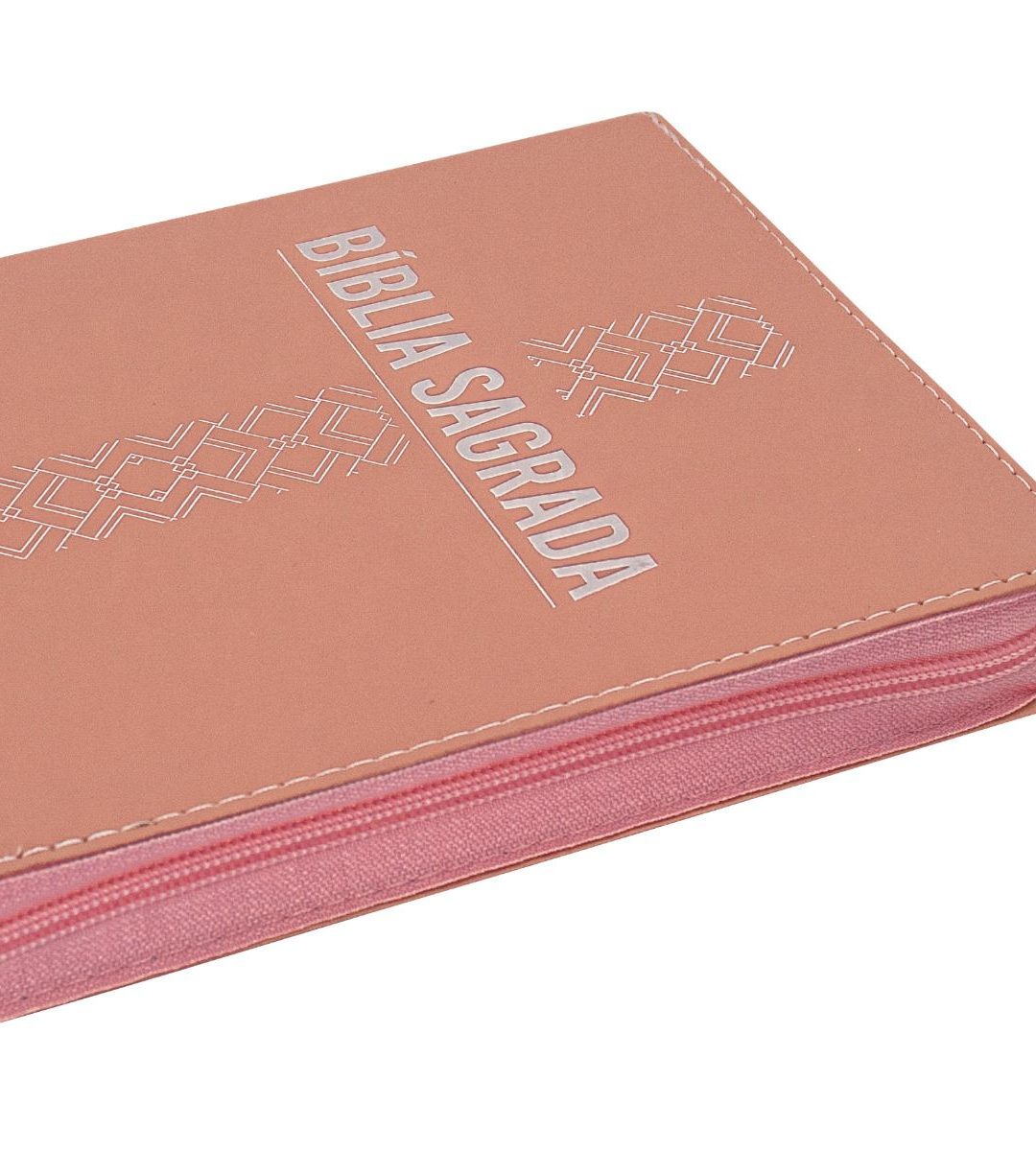 Bíblia Rosa com Zíper