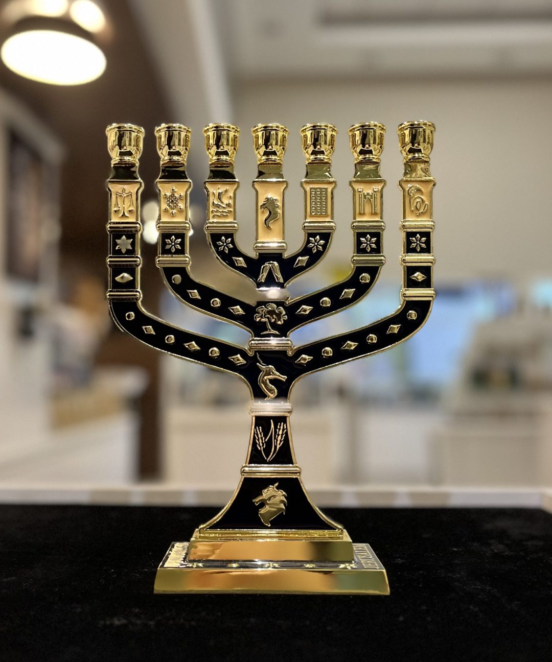 Candelabro Espelhado 12 Tribos - Azul