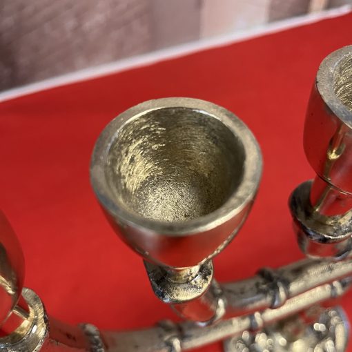 Candelabro Bronze Maciço Artesanal - Imagem 4