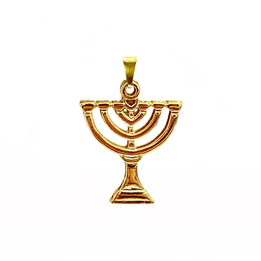 Pingente Menorah Banhado a Ouro