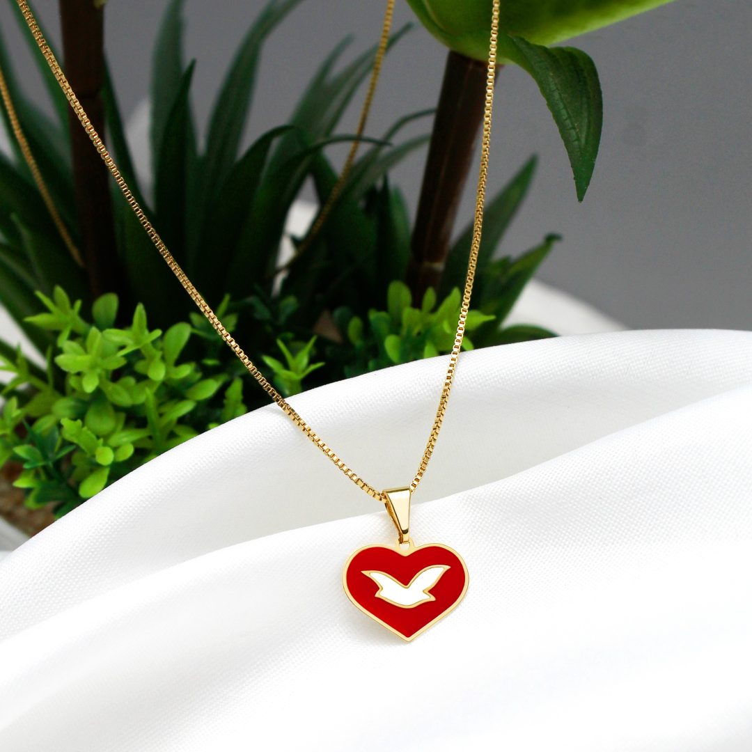 Colar Coração Universal Folheado - Pingente Solto