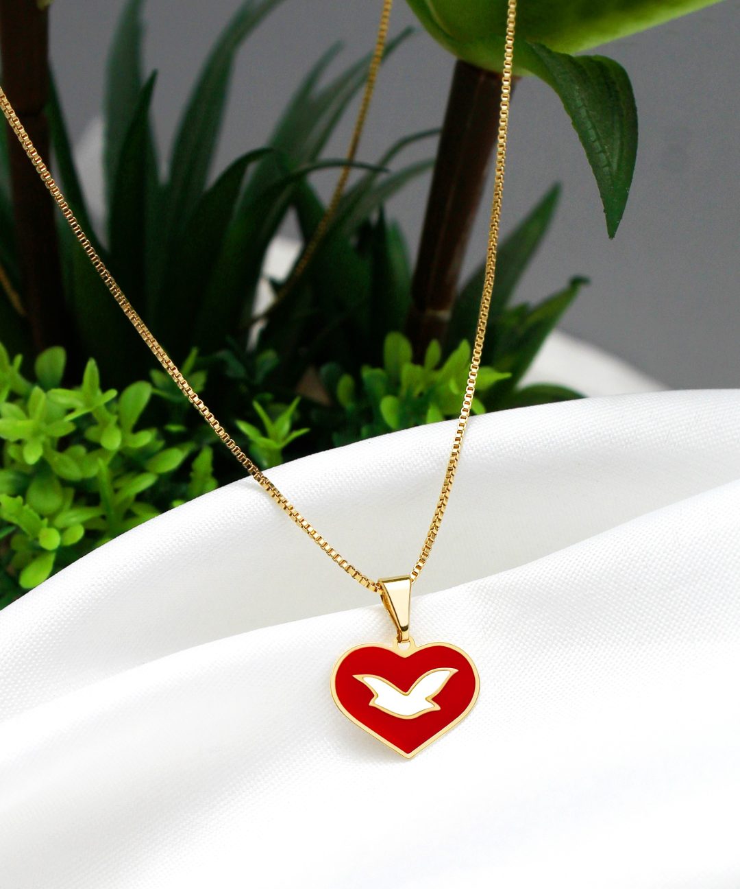 Colar Coração Universal Folheado - Pingente Solto