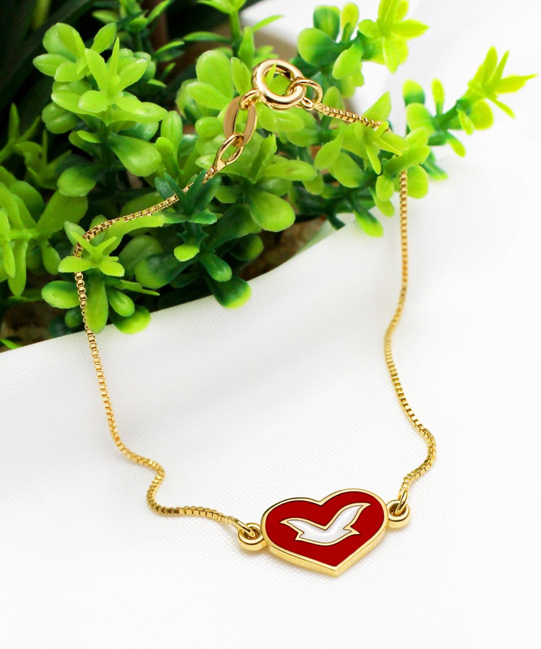 Pulseira Coração Dourado