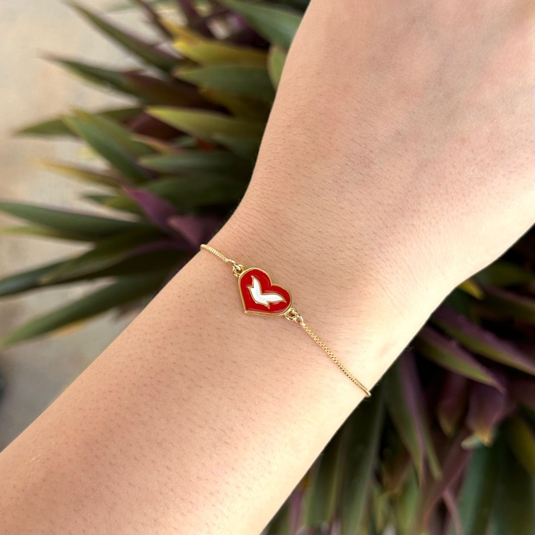 Pulseira Coração Dourado