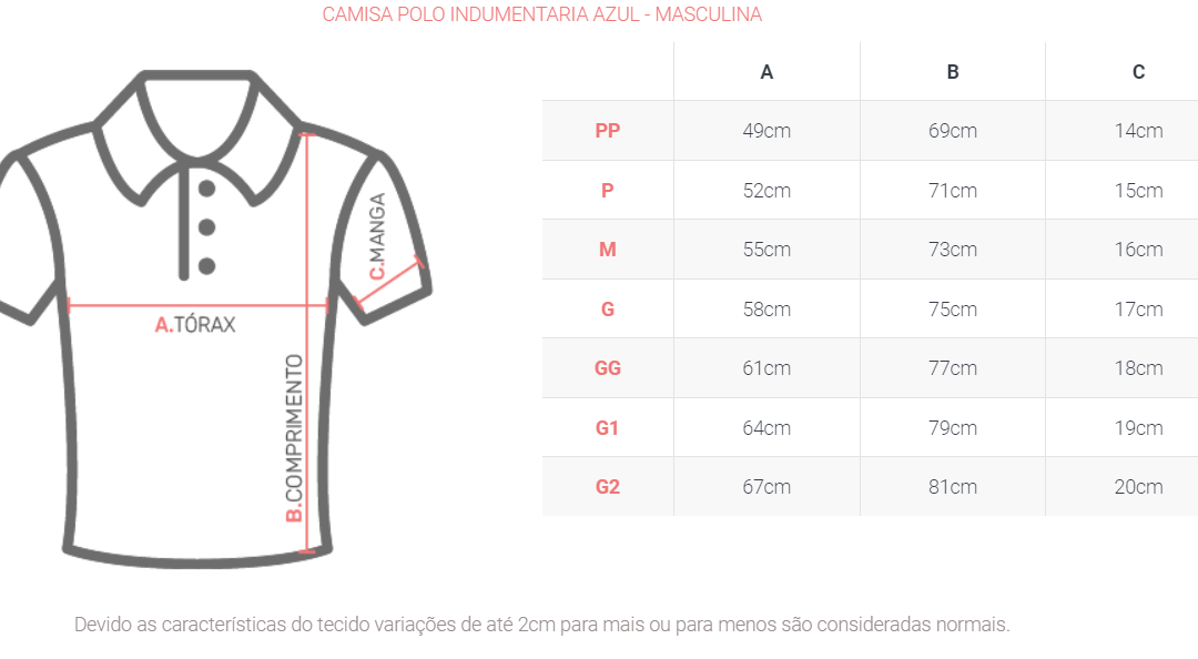 Camisa Polo Indumentaria Azul Masculina