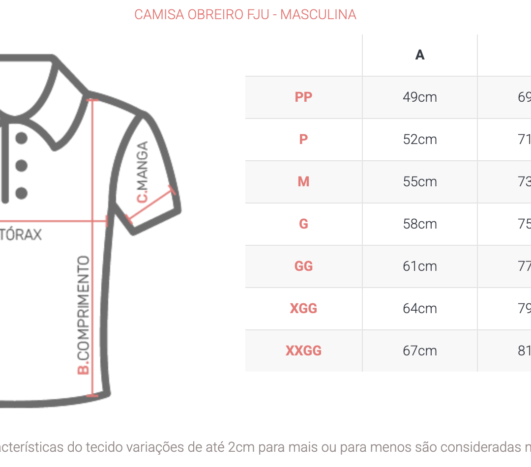 Camisa Obreiro FJU - Masculina