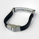 Pulseira de Couro Jesus Cristo É o Senhor - Unissex