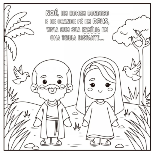 A arca de Noe para colorir + 6 Canetas - Imagem 2