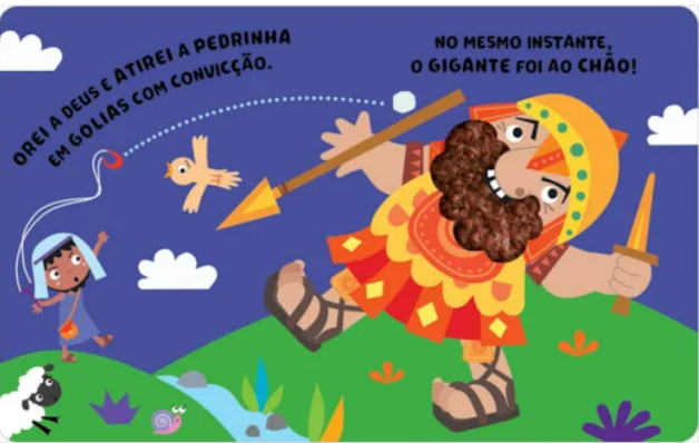 Livro Almofadado pequeno Davi e Golias - Imagem 2