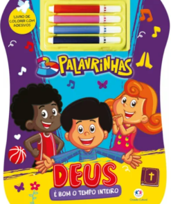 Livro Espiral recortado com canetinhas 3 Palavrinhas - Deus é bom o tempo inteiro