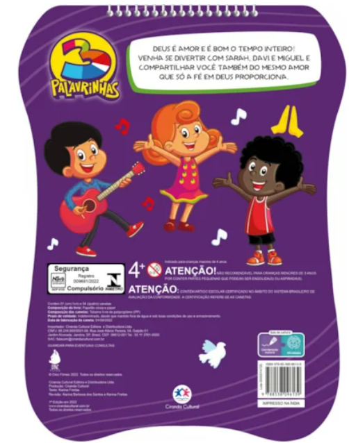 Livro Espiral recortado com canetinhas 3 Palavrinhas - Deus é bom o tempo inteiro - Imagem 2