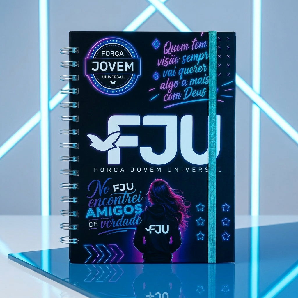 Caderno FJU Azul Neon