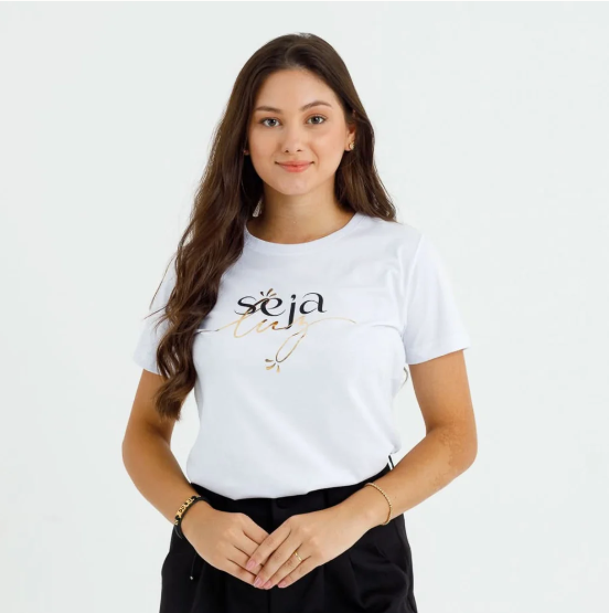 Camiseta Seja Luz Branca Feminina