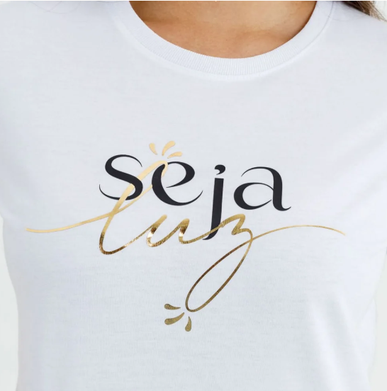 Camiseta Seja Luz Branca Feminina